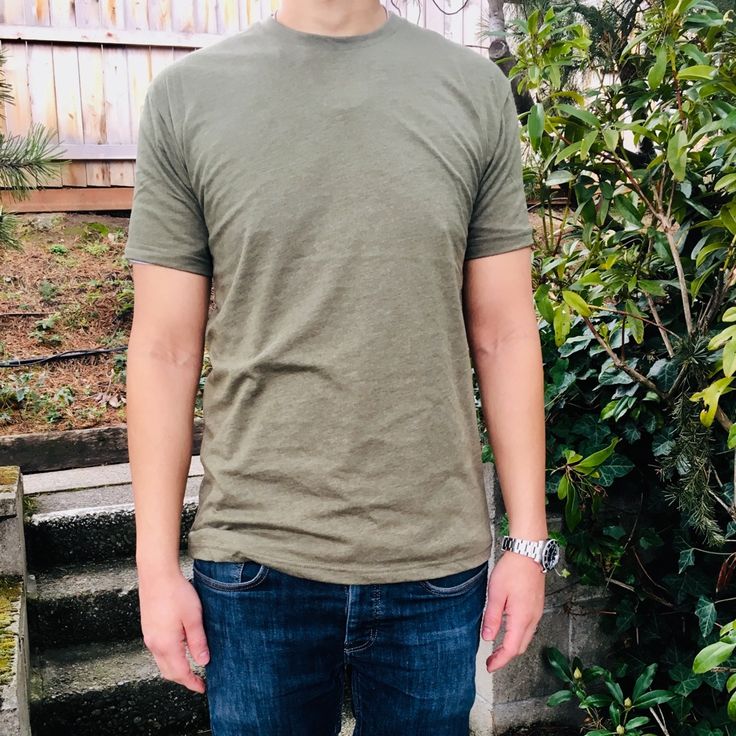 Model Is 5’10”, 178 Lbs Wearing A Medium. Premium Blend. The Color Is Olive Green With A Heather Finish. Super Soft With Incredible Stretch! The Perfect Basic For Your Wardrobe! Fabric: 60% Cotton 40% Polyester. Green Crew Neck Shirt, Crew Neck Cotton Shirt Made In Usa, Cotton Crew Neck Shirt Made In Usa, Relaxed Fit Crew Neck Shirt Made In Usa, Casual Tri-blend Tops Made In Usa, Short Sleeve Tops, Relaxed Fit, Made In Usa, Casual Crew Neck Shirt Made In Usa, Casual Cotton T-shirt Made In Usa, Short Sleeve Cotton Tops Made In Usa