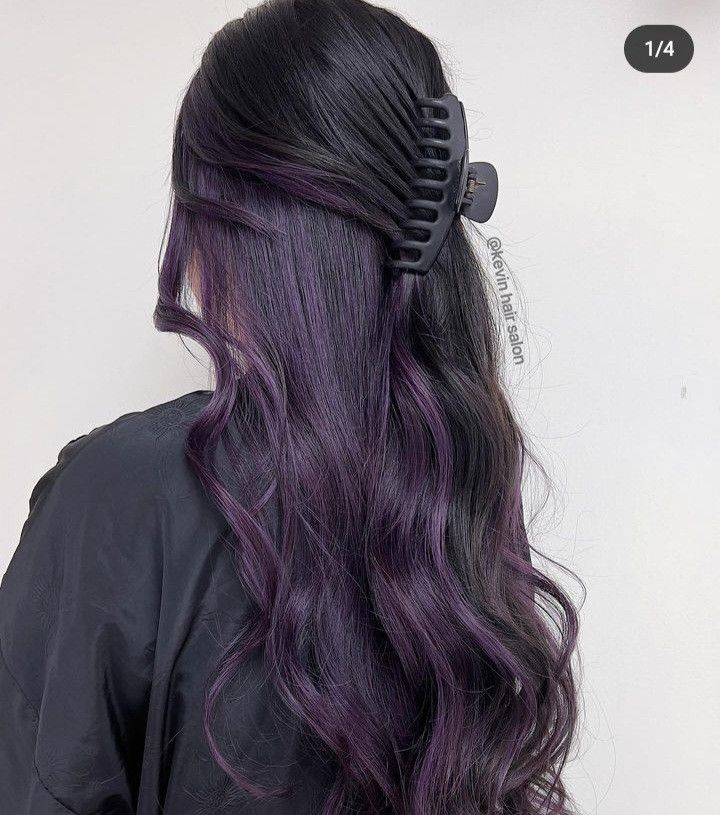 Jewel Tone Hair Color Ideas, Money Hair, Hairstyles And Colors, Purple Brown Hair, Hidden Hair Color, Hottest Hairstyles, How To Have Style, Dark Purple Hair, Hair Color Underneath