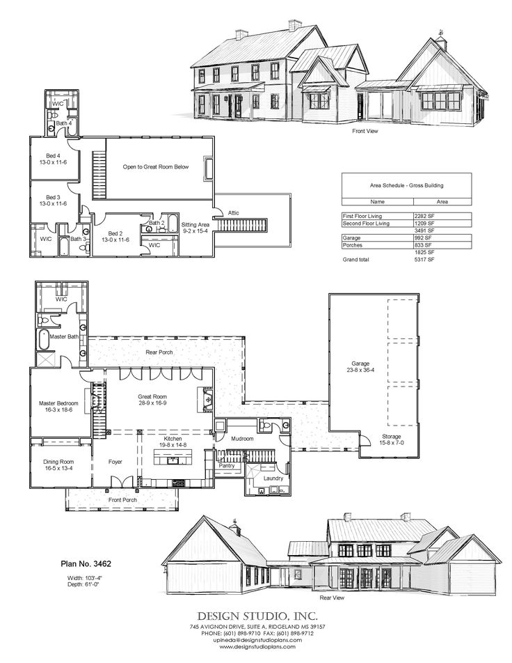 the floor plan for this house is shown in black and white, with three different levels