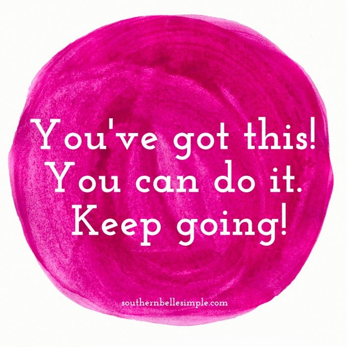 a pink circle with the words you've got this you can do it keep going