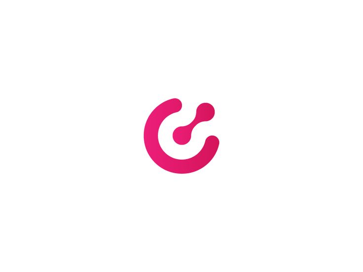 the letter c in pink on a white background