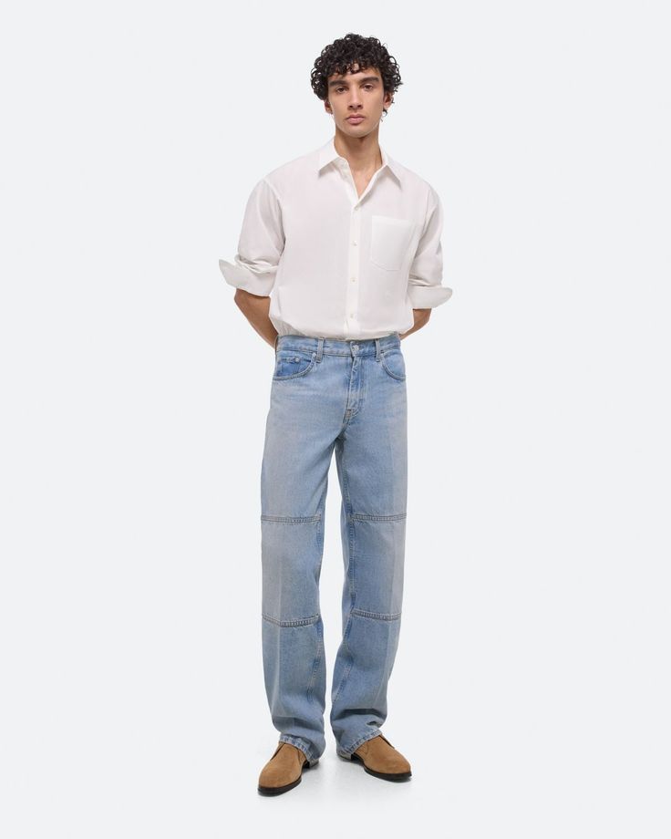 Helmut Lang Carpenter Jeans | HELMUTLANG.COM Garment Manufacturing, Denim T Shirt, Denim Outerwear, Indigo Denim, Carpenter Jeans, Dress Pant, Helmut Lang, Dress Backs, Sweater Skirt