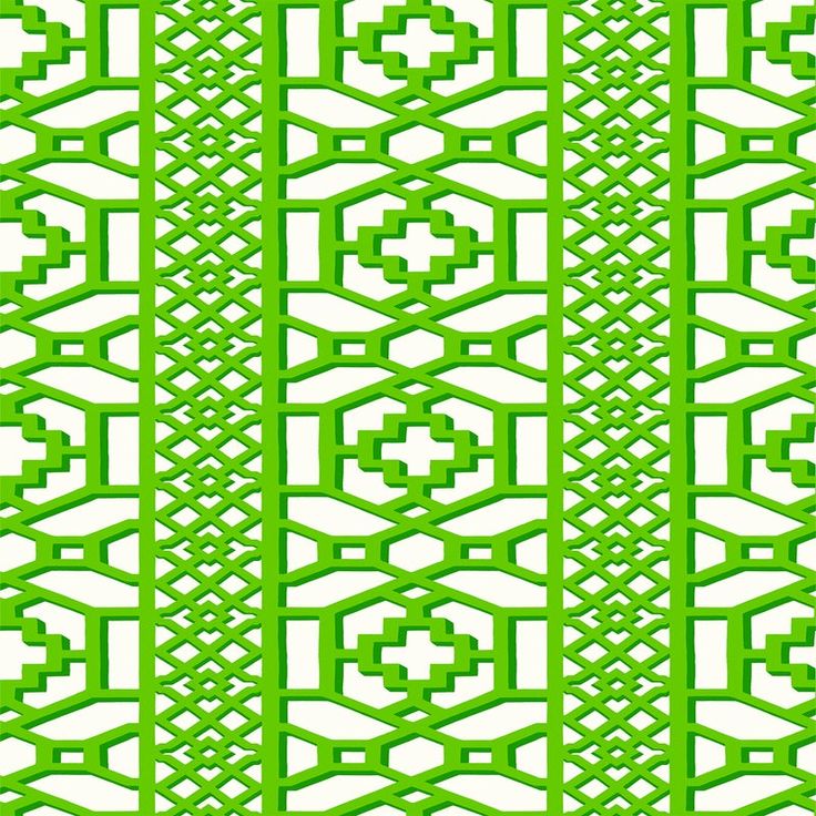 a green and white pattern with an intricate design on the bottom, in different directions