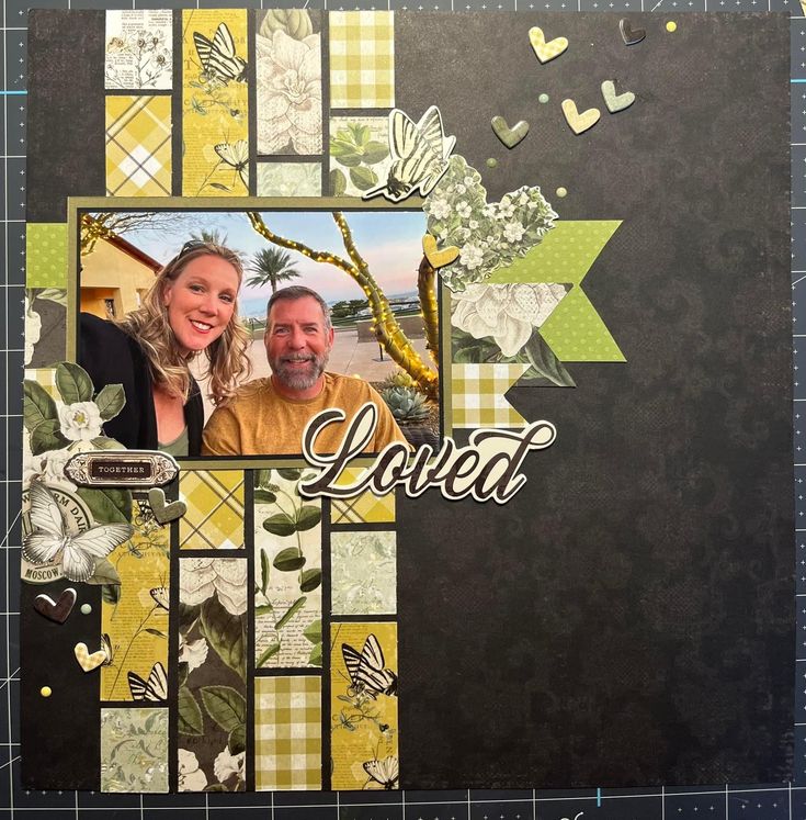 a scrapbook page with an image of a man and woman