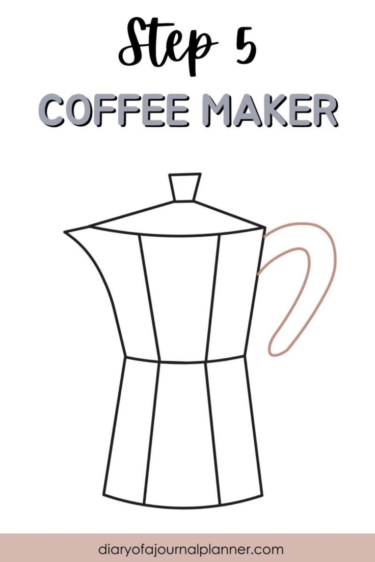 Coffee Maker Illustration Coffee Maker Illustration, Pot Drawing, Coffee Doodle, Illustration Tutorial, Moka Pot, Creative Coffee, Bullet Journal Doodles, Coffee Design, Flower Doodles