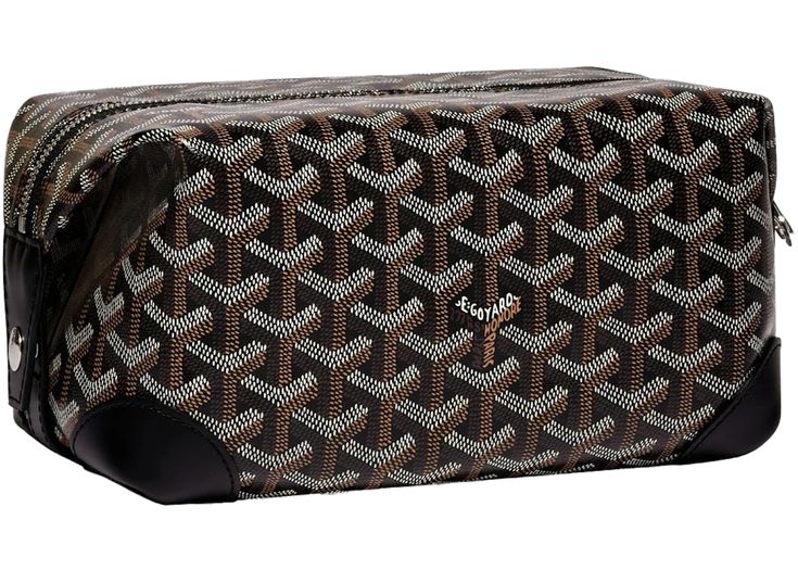 Goyard Boeing 25 Toilet Bag Black in Goyardine Canvas with Silver-tone - US Designer Rectangular Shopping Pouch, High-end Rectangular Travel Bag, Luxury Square Pouch, Designer Black Shoulder Bag Pouch, Designer Black Top Handle Pouch, High-end Brown Rectangular Case Bag, Designer Pouch Box Bag For Travel, Luxury Square Travel Pouch, Designer Travel Pouch Box Bag