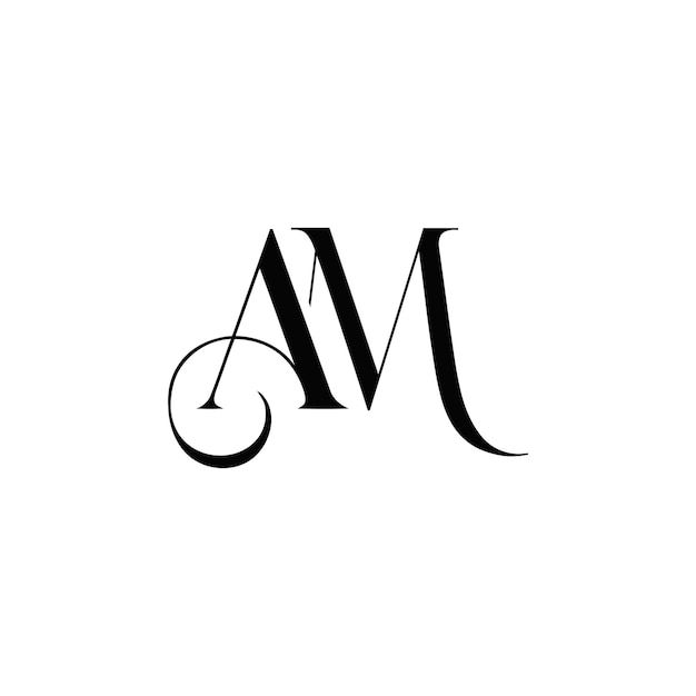 the letter m is made up of black letters and an elegant circle on top of it