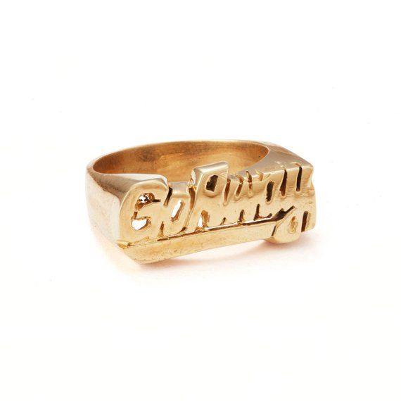 A perfect addition to your favorite stack - our signature nameplate rings are a quirky spin on an old school favorite. Guacamole? Winetime? Sweatpants? Whatever your passion... we GET you.Hand-carved unisex rings are available in sizes 5-13 - please contact us directly for any additional sizing needs.These items are handmade! Please allow 5-10 business days for rings to be sized and shipped. Rush shipping is available upon checkout. Nameplate Ring, Unisex Rings, Unisex Ring, Dream Jewelry, Stylish Jewelry, Rings Statement, Earings Piercings, Guacamole, My Jewellery