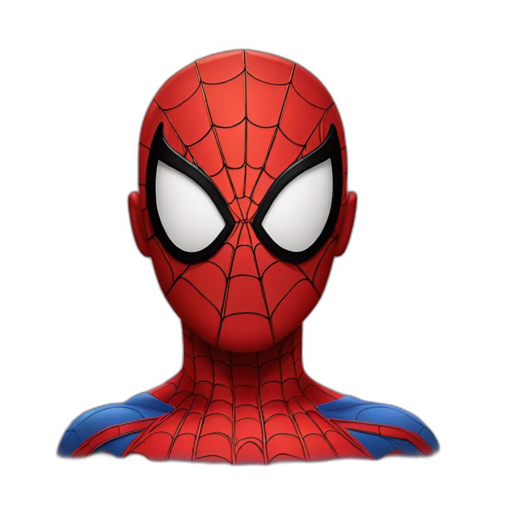 a close up of a spider - man mask on a white background with the eyes open