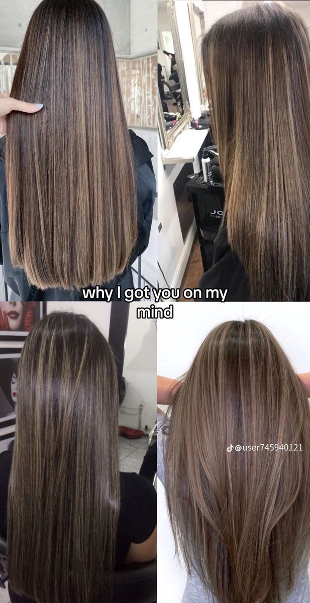 Brown With Balayage Highlights, Hilights Hair Brunettes, Highlights And Lowlights For Brunettes, Lowlights For Brunettes, Black Hair Balayage, Brown Hair Looks, Brown Hair Inspo, Hair Inspiration Long, Brunette Hair With Highlights