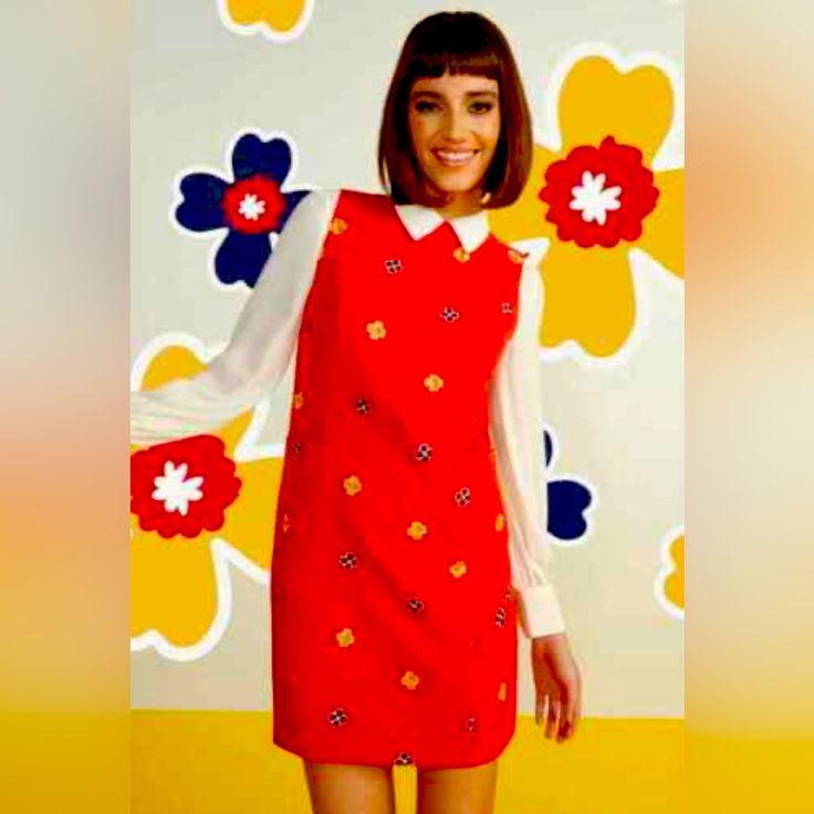 So Cute - Gives Serious 60’s Vibe When Paired With A Button Up Shirt Underneath. New Never Worn. Well Constructed Fabric Not Flimsy. Red Sleeveless Mini Dress With Buttons, Retro Red Dress For Spring, Red Retro Dress For Spring, Red Retro Print Dress For Spring, Retro Sleeveless Dress For Casual Wear, Spring Mod Dresses With Buttons, Red Sleeveless Dress With Buttons, Retro Red Mini Dress For Spring, Mod Sleeveless Dresses With Buttons