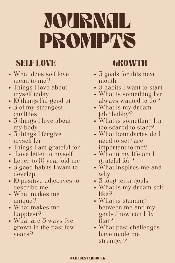 a poster with the words, journal propps self love growth and what does it mean?