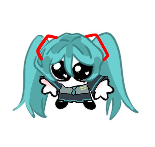 an anime character with blue hair and big eyes