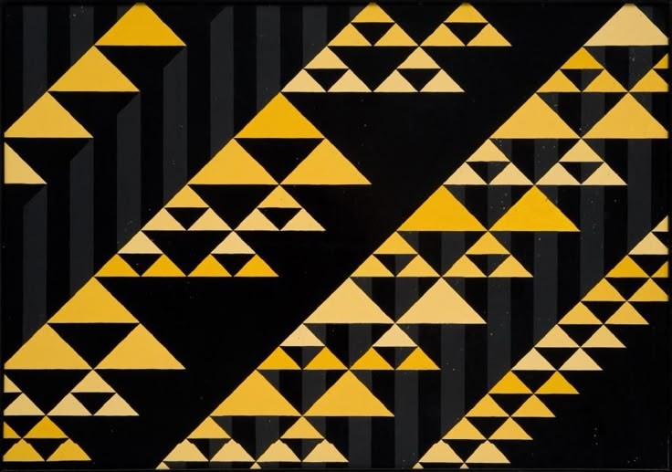 a black and yellow pattern with triangles on it