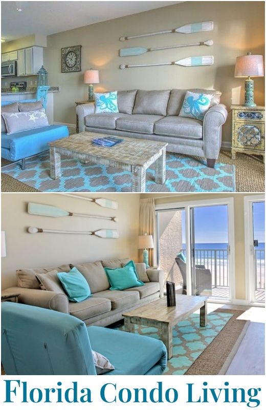 Florida Condo Living Ideas Florida Inspired Home Decor, Floridian Home Decor, Florida Vacation Home Decor, Florida Apartment Decor Ideas, Coastal Condo Decorating Ideas, Beach Condo Decorating Ideas, Florida Room Decor, Beach Condo Remodel, Florida Condo Decor