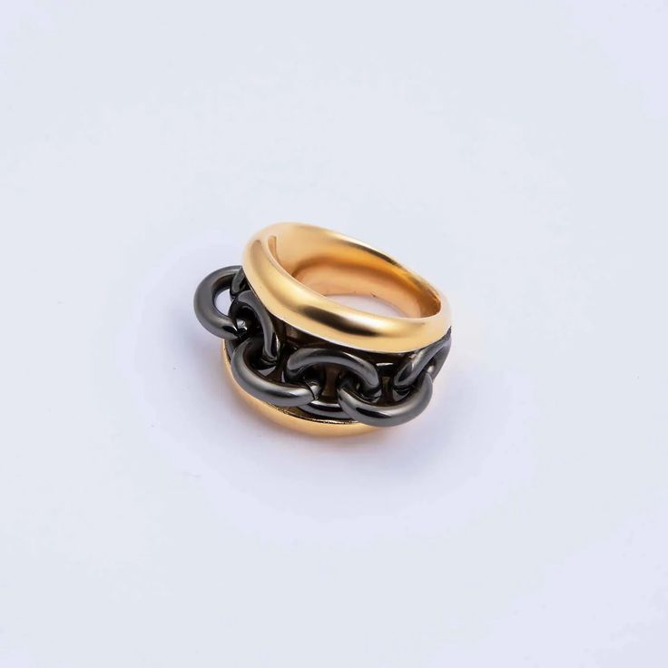 Fuji Ring | NOT JUST A LABEL Gold Plated Rings, Silver Chain, Jewelry Design, Gold Plate, Plating, Chain, Ring, Silver, Gold