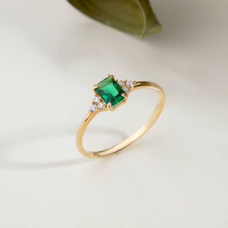 Buy 14K Solid Gold Emerald Ring, Emerald Engagement Ring, May Birthstone Ring, Gold Emerald Ring, Green Emerald Engagement Ring, Birthstone Ring Online in India - Etsy Timeless Gold Diamond Ring For May Birthstone, Elegant Emerald Open Ring Birthstone, Classic Crystal Birthstone Ring For Formal Occasions, Classic Cluster Ring Gemstone For Promise, Elegant Ring With May Birthstone Center Stone, Classic Diamond Ring With Accent Stones For May Birthstone, Elegant 14k Gold Emerald Promise Ring, Classic Promise Crystal Ring With Gemstone, Classic Open Emerald Gemstone Ring