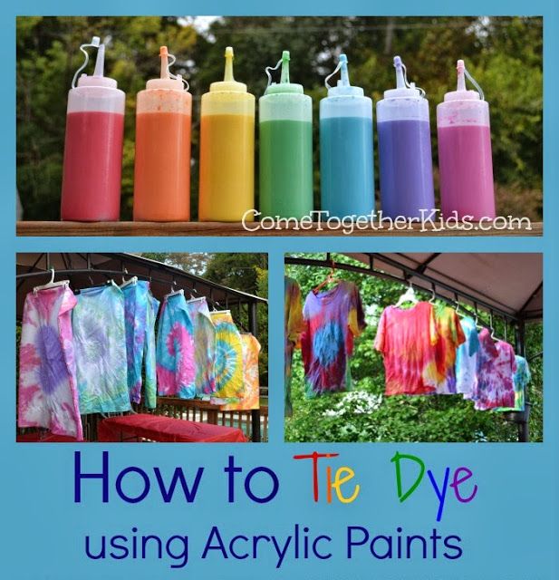 how to tie dye using acrylic paints for clothes and t - shirt crafts