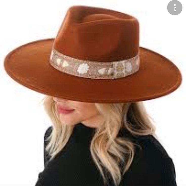 One Size Wool Blend Casual Felt Hat For Fall Rodeo, Casual Felt Hat For Rodeo In Fall, Trendy Brown Hat For Rodeo, Casual Felt Hat For Festivals, Brown Hat Bands For Fall Party, Brown Hat Bands For Party In Fall, Trendy Brown Hats One Size, Trendy Brown Hat One Size, Trendy Brown One-size Hats