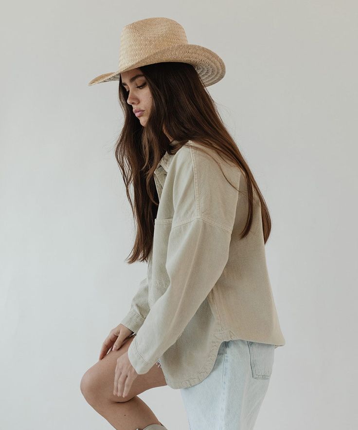 A light + comfortable Western straw style, the Codi has a classic, pinched crown with a wavy western upturned brim. Pair with your favorite tee shirt + jeans or coolest summer swimsuit for the ultimate coastal cowgirl style. Relaxed Summer Tops With Frayed Hem, Relaxed Washed Tops For Summer, Casual Unlined Tops, Western Cotton Tops For Summer, Relaxed Fall Tops For Vacation, Casual Beach Tops For Fall, Summer Tops With Frayed Hem For Day Out, Trendy Tops For Warm Weather Day Out, Summer Tops For Everyday Beach Season