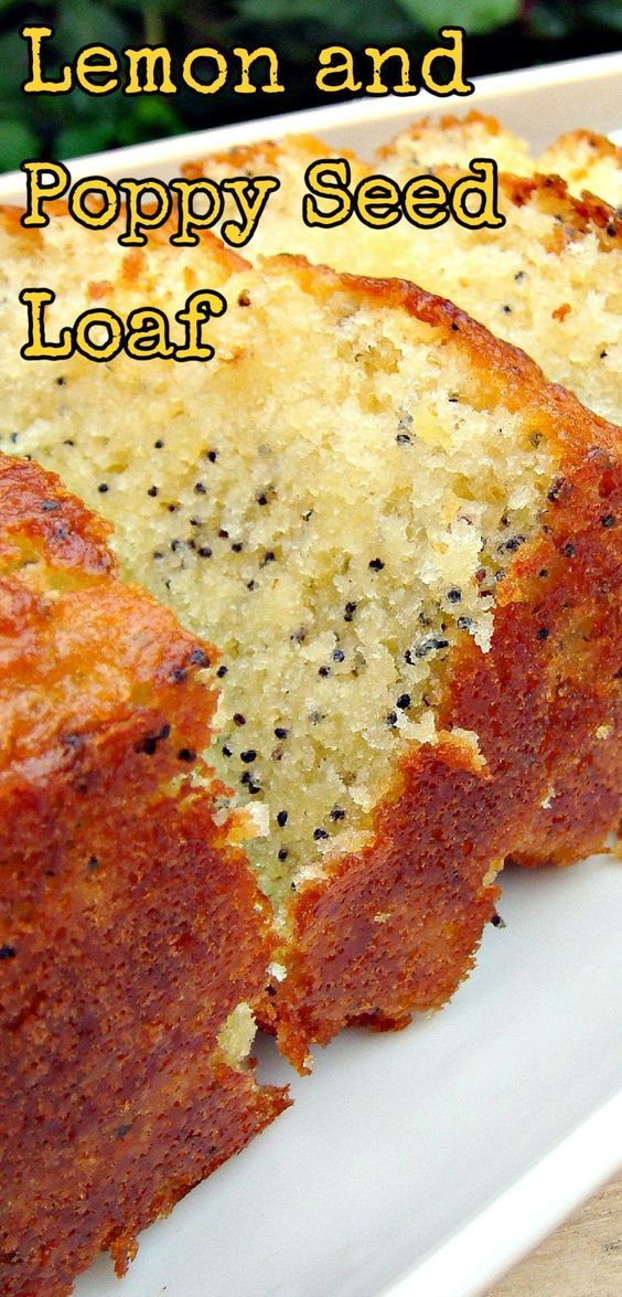 lemon and poppy seed loaf on a white plate with the words, how to make poppy seed loaf