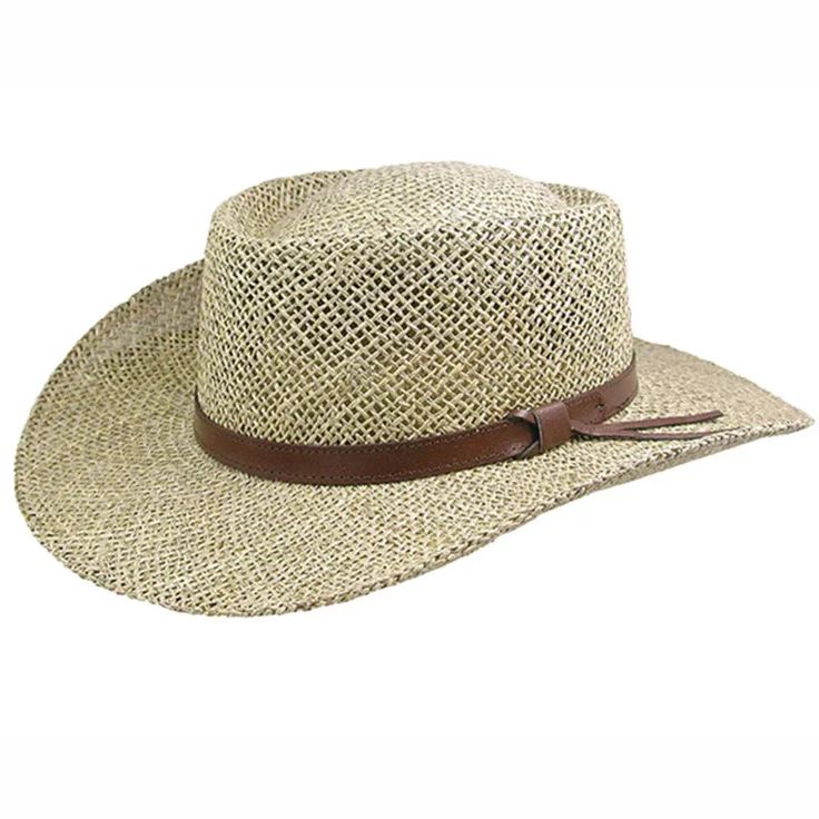 Stetson Gambler - Seagrass Straw Cowboy Hat - Hatcountry Gambler Hat, Straw Cowboy Hat, American West, Golf Fashion, Wide Brimmed, Outdoor Adventure, Leather Band, Custom Fit, Cowboy Hats