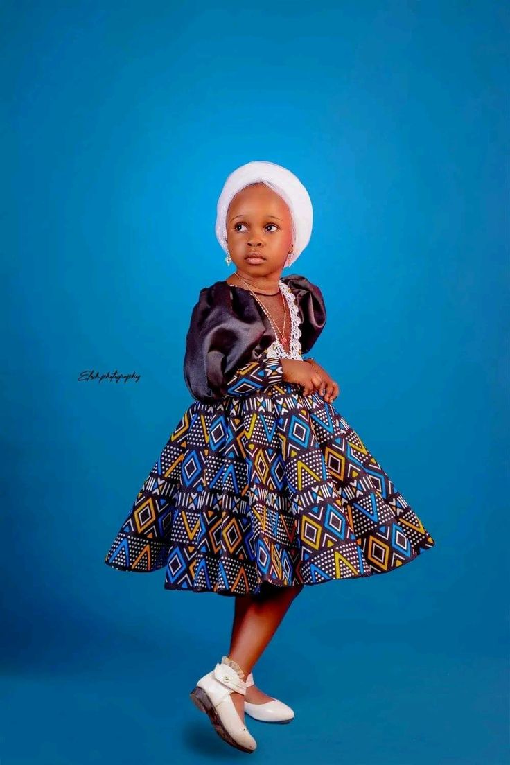 Children Styles For Gown Ankara, African Dress For Kids Girl, Styles For Kids Ankara, Baby Style Girl Outfits Ankara, Styles For Children Ankara, Ankara Style For Kids Girls Outfit, Style For Children Gown, Children Ball Gown Styles, Kids Lace Styles Nigerian