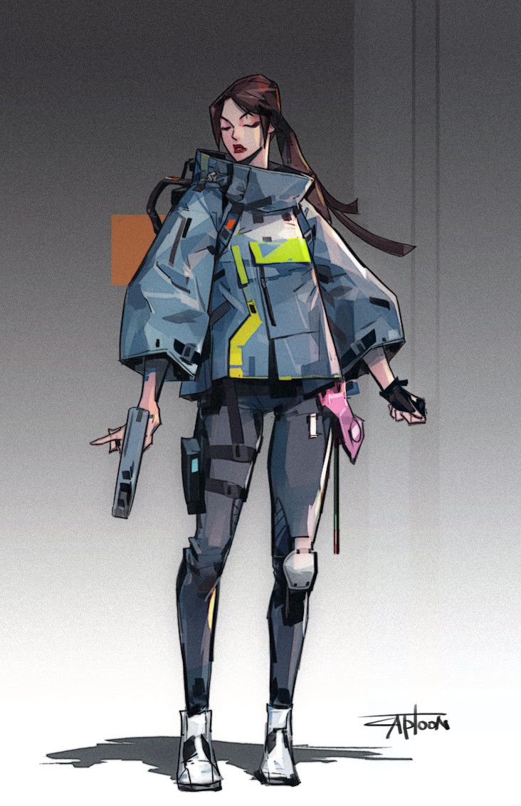 Special Agent , CAPTOON (Lee InSu) on ArtStation at https://www.artstation.com/artwork/25exA Cyberpunk Mode, Concept Art Landscape, Arte Pulp, Style Cyberpunk, Sci Fi Character Design, Sci Fi Clothing, Sci Fi Fashion, Cyberpunk Aesthetic, Arte Cyberpunk