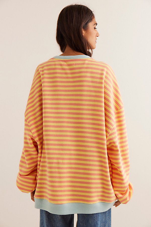 So cool and classic, this timeless crewneck is featured in an oversized, slouchy silhouette and staple striped print with contrasting hems for added dimension. **Fit:** Relaxed, oversized fit **Features:** Crew neckline, dropped shoulders, contrast hems **Why We | Classic Striped Oversized Crewneck by We The Free at Free People in Orange, Size: L Oversized Crewneck, So Cool, Boho Clothing, Hoodie Top, Boho Outfits, Oversized Fits, Crew Neckline, Drop Shoulder, Sweatshirt Fashion