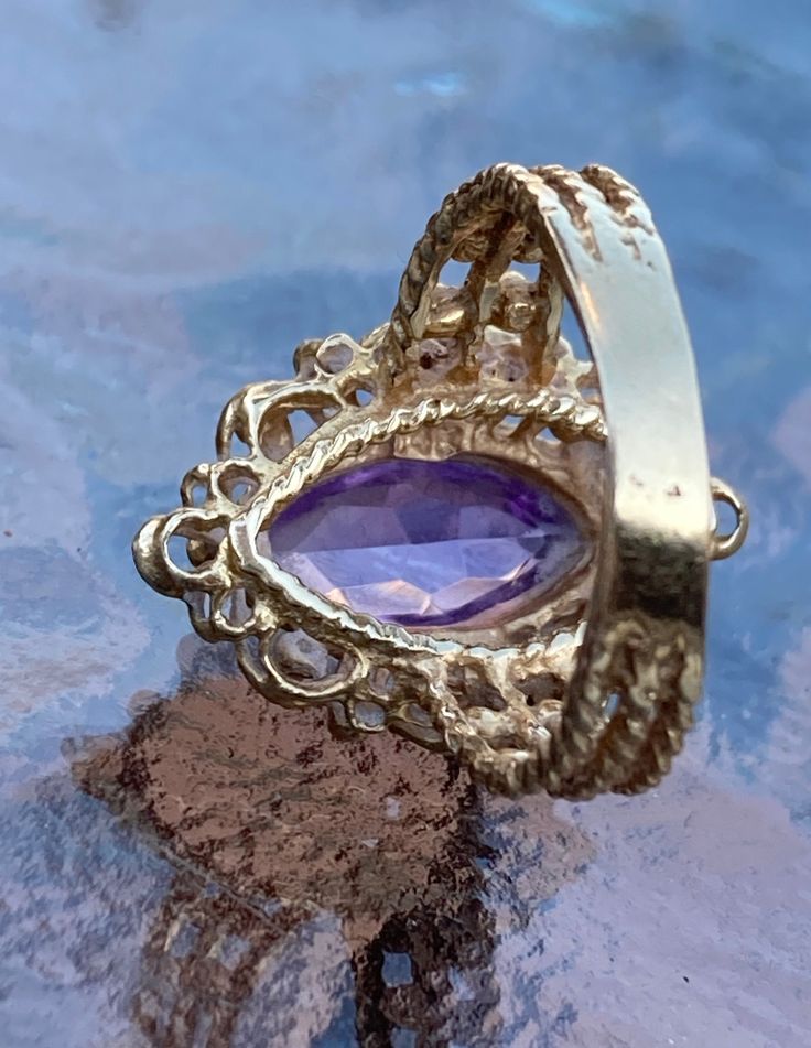 ~ Vintage, 14K Gold, Victorian Amethyst Ring. Ring Size 7, Weighs Approximately 6.57 Grams On My Scale. This Exquisite Victorian Ring Is Even More Stunning In Person. With A Large 12mm Amethyst Stone In The Middle. In Excellent Condition. ~ Due To The Unique Nature Of Antiques & Vintage Items, They Are Being Sold As Is. Please Keep In Mind, That Most Of All Antiques & Vintage Items Will Show Wear & Imperfections Consistent With Their Age And Use. Please Look At The Pictures Provided Heirloom Yellow Gold Amethyst Ring With Accent Stones, Heirloom 14k Gold Amethyst Ring With Accent Stones, 14k Gold Purple Sapphire Ring With Accent Stones, Heirloom Amethyst Ring With Accent Stones, Heirloom 14k Gold Purple Birthstone Ring, Heirloom Purple Birthstone Ring In 14k Gold, Purple Heirloom Birthstone Ring In 14k Gold, Hallmarked 14k Gold Purple Amethyst Ring, 14k Gold Hallmarked Purple Amethyst Ring