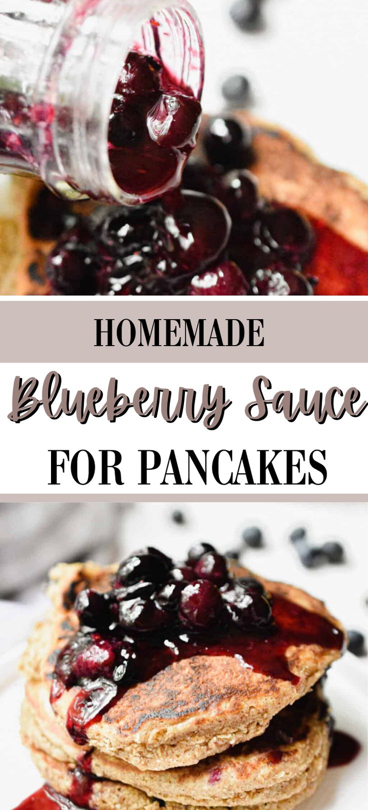 homemade blueberry sauce for pancakes on a plate