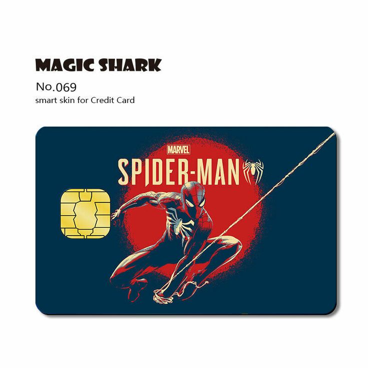 a spider - man credit card with an image of a person on the front and back