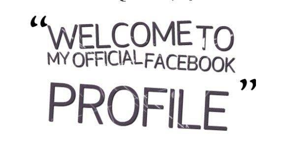 the words welcome to my official facebook profile are drawn in black on a white background