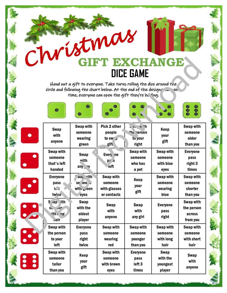 the christmas gift exchange dice game