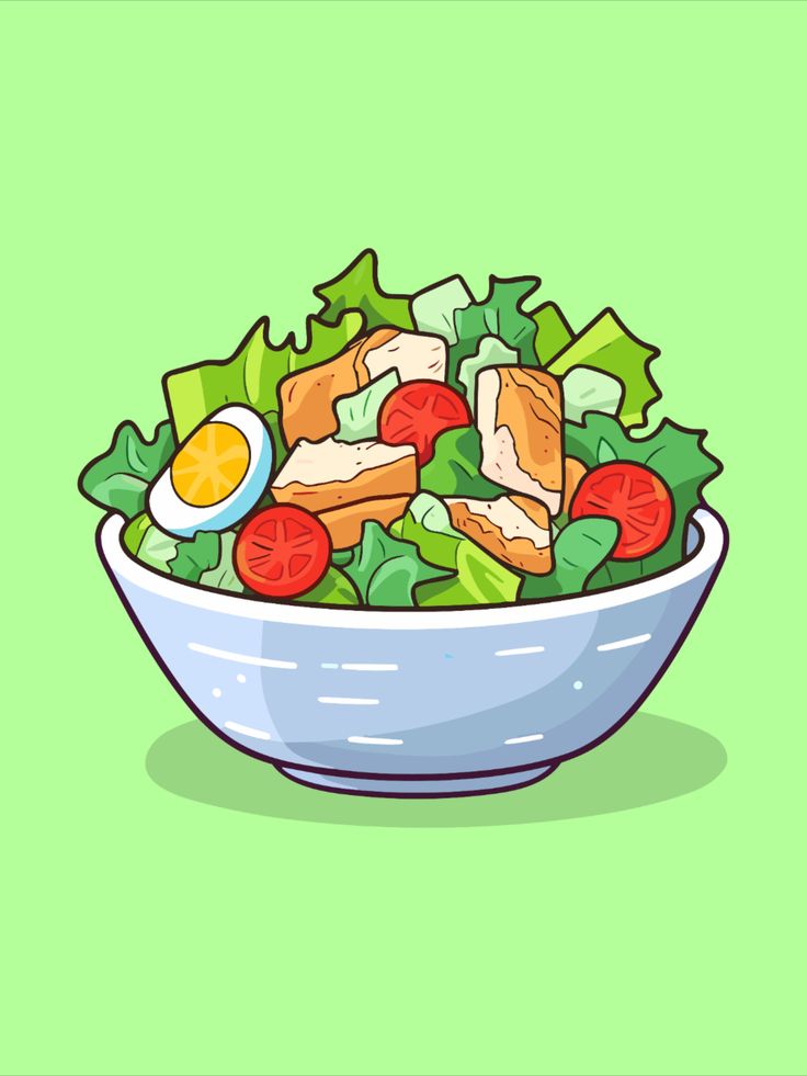 a salad with lettuce, tomatoes and eggs in a bowl on a green background