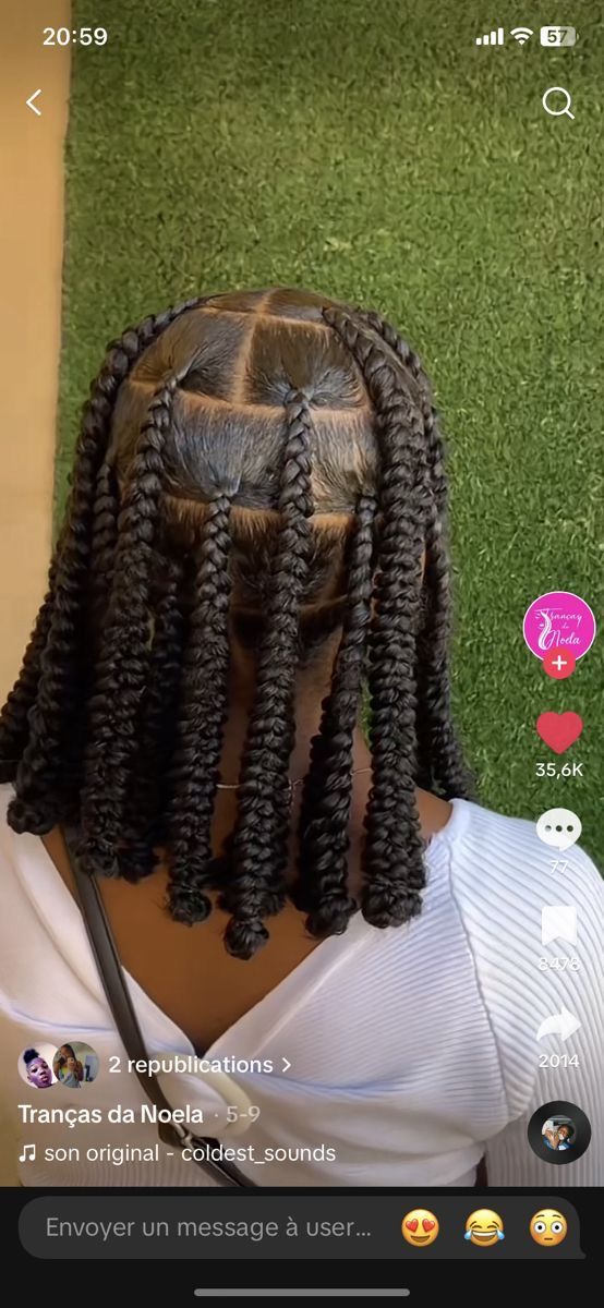 Protective Style Inspiration, Short Jayda Wayda Braids, Fishtail Knotless Braids, Jayda Wayda Braids Knotless, Fast Easy Braids Black Women, Quick Protective Hairstyles Black Women, Short Term Protective Styles, Short Passion Braids, Knotless Locs Hairstyles