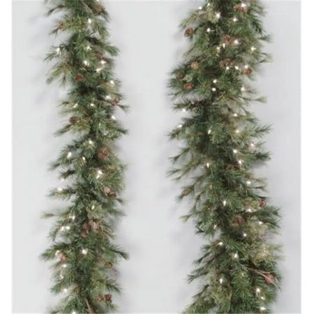 two christmas garlands with lights hanging from them