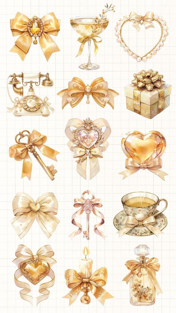 a bunch of different types of bows and gifts