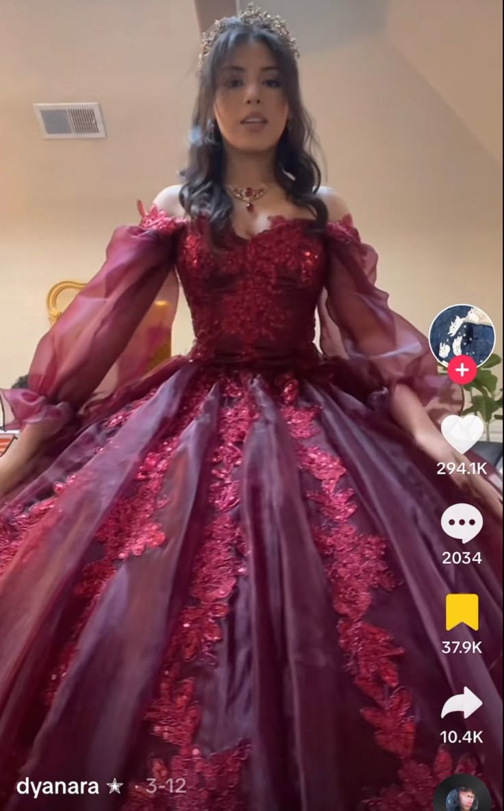 Burgundy Quince Dresses, Diy Gown, Burgundy Quinceanera Dresses, Vestido Charro, Debut Dresses, Quinceanera Themes Dresses, Charro Quinceanera Dresses, Red Quince, Sweet 15 Dresses