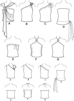 the instructions for how to tie an origami top with one shoulder and tied at the back