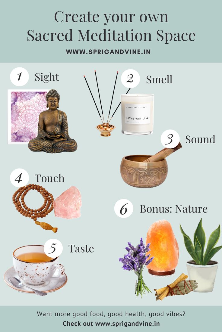 a poster with the words create your own sacred meditation space