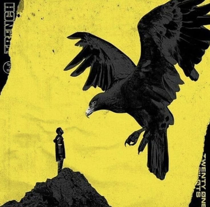 a man standing on top of a hill next to a large bird with the words you'll be just fine just don't believe the hype