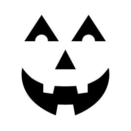 a black and white image of a jack - o'- lantern with two eyes