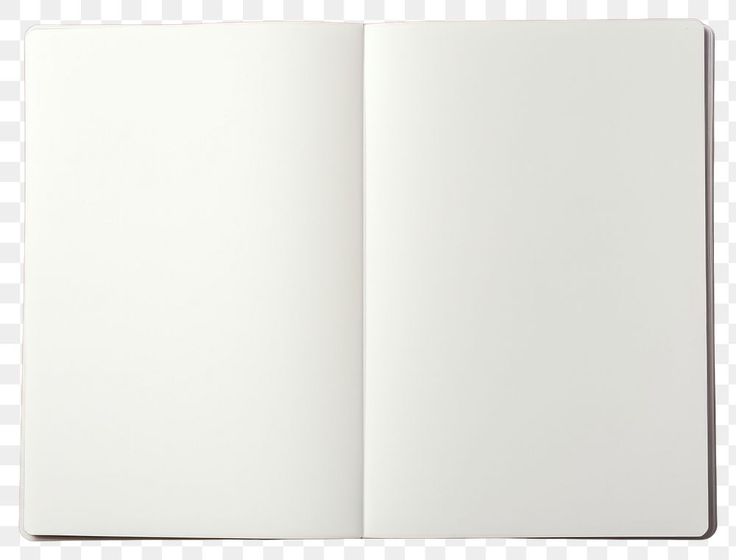 an open white book on a transparent background