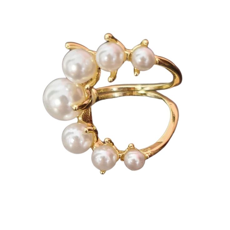 This White Pearl Ring is a classy and dainty ring that will fit perfectly for you. It is adjustable to fit on any finger. Great stocking stuffer and gift for her!!! Details: Handmade item Materials: Gold-plated, pearl Adjustable Adjustable Pearl Open Ring Jewelry, Open Pearl Ring With Pearl Drop, Elegant Open Pearl Ring With Metal Band, Adjustable Pearl White Open Ring Jewelry, Pearl White Open Ring Jewelry As A Gift, Pearl White Open Ring Jewelry Gift, Pearl White Open Ring Jewelry For Gift, Adjustable Elegant Pearl Drop Ring, Elegant Adjustable Pearl Drop Ring