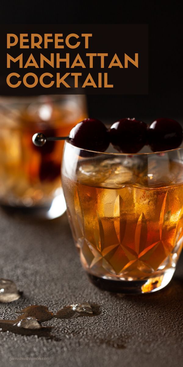 Perfect Manhattan Cocktail, Manhattan Drink, Manhattan Cocktail Recipe, Batch Cocktail Recipe, Manhattan Recipe, Manhattan Cocktail, Bourbon Drinks, Classic Cocktail Recipes, Cocktail Garnish