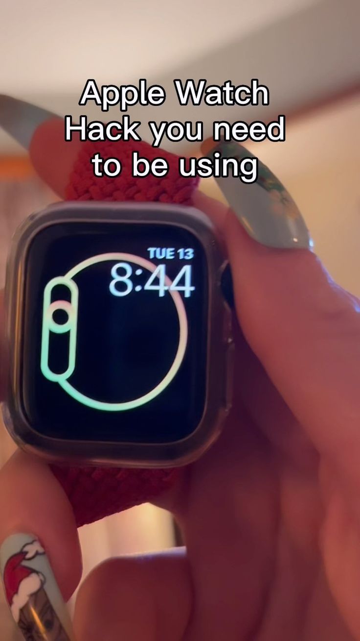 a person holding an apple watch with the text, apple watch hack you need to be using