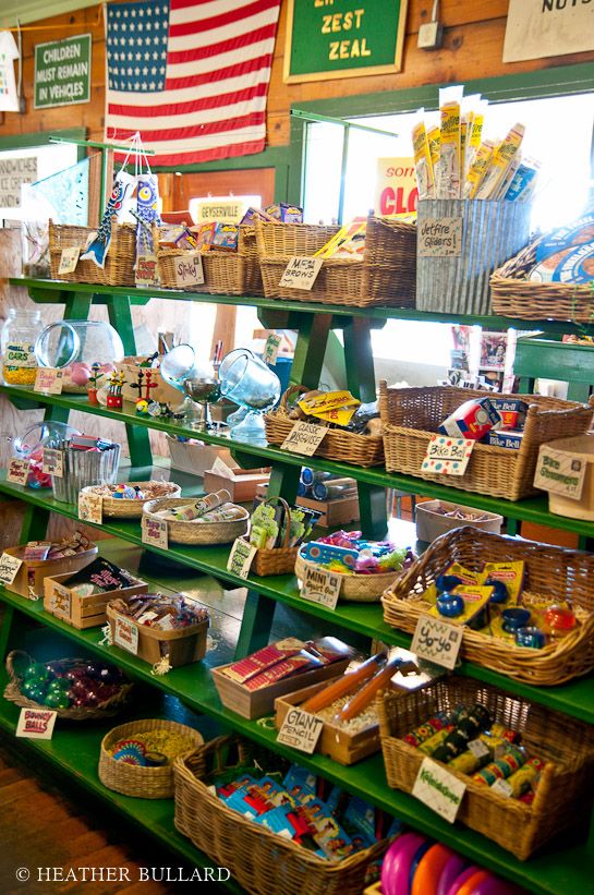 a store filled with lots of baskets and toys