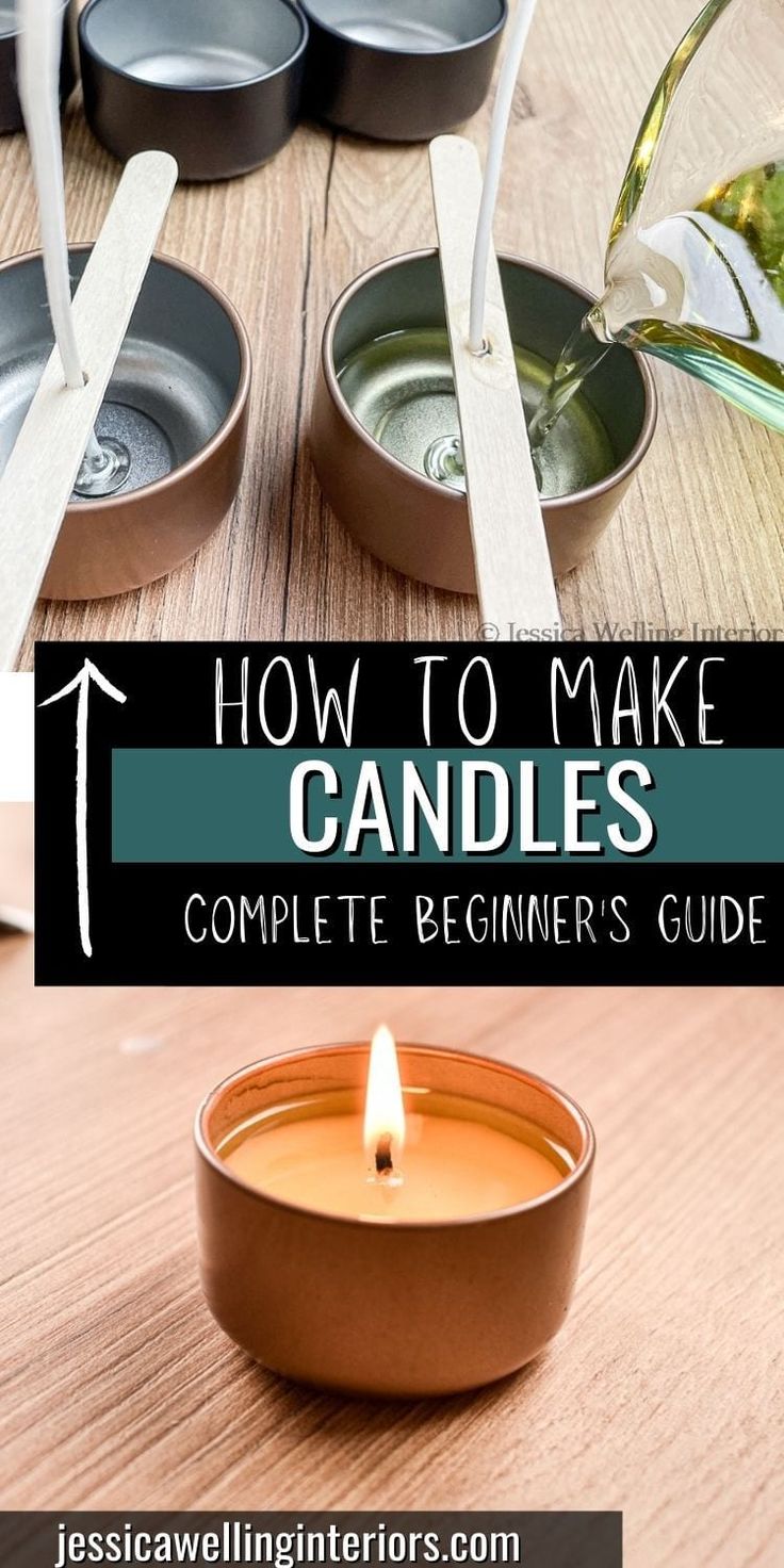 how to make candles complete beginner's guide with pictures and text overlay