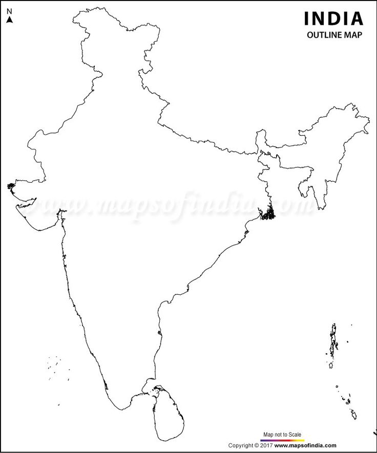 india outline map with capital and country names